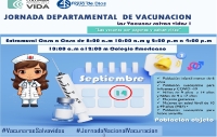 Jornada Departamental de Vacunación para Sábado 14 de septiembre